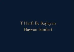 T Harfi İle Başlayan Hayvan İsimleri Nelerdir
